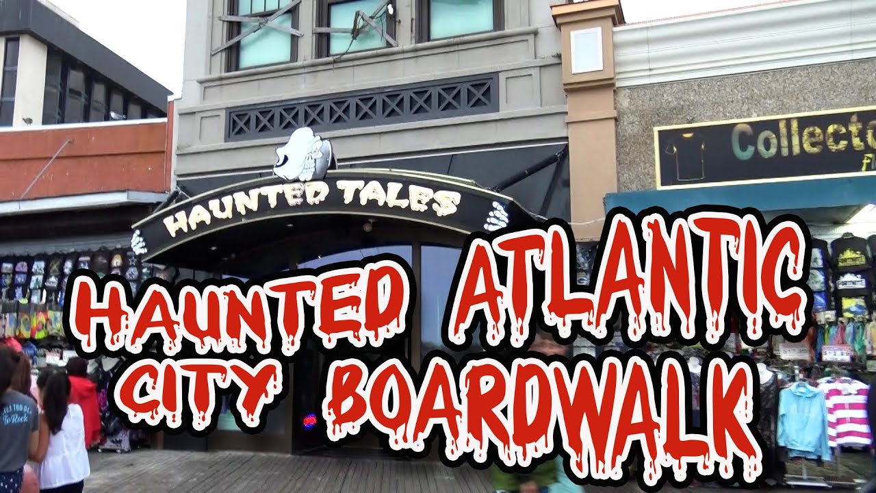 Atlantic City Boardwalk.  East Coast's Tallest Ferris Wheel and Haunted Tales, a Dark Ride Theater.