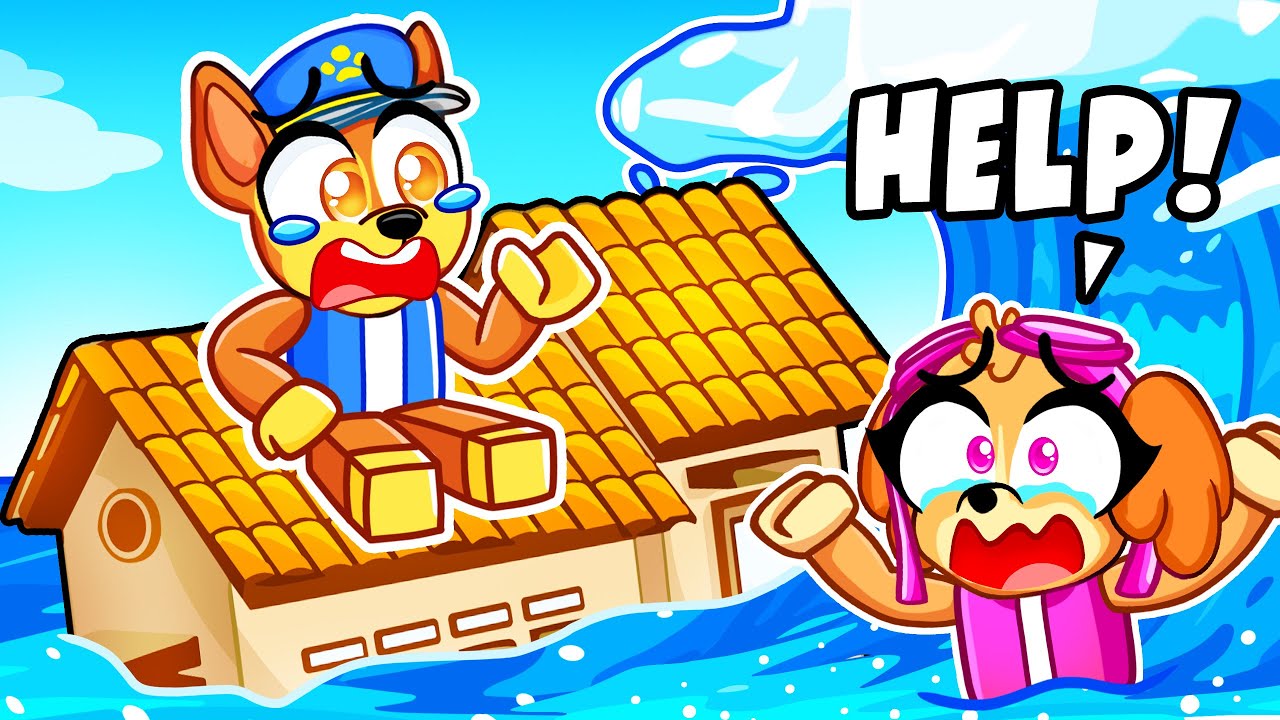Build to Survive MAX LEVEL TSUNAMI with Chase & Skye!