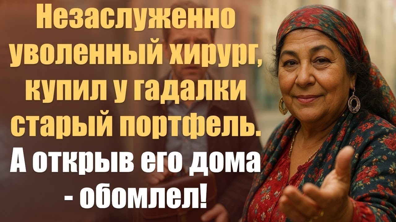 Незаслуженно уволенный хирург, купил у гадалки старый портфель. А открыв его дома обомлел!