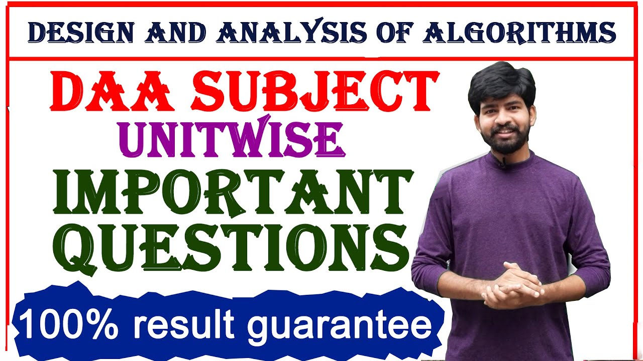 daa subject unit wise important questions | btech daa subject important questions, btech daa subject