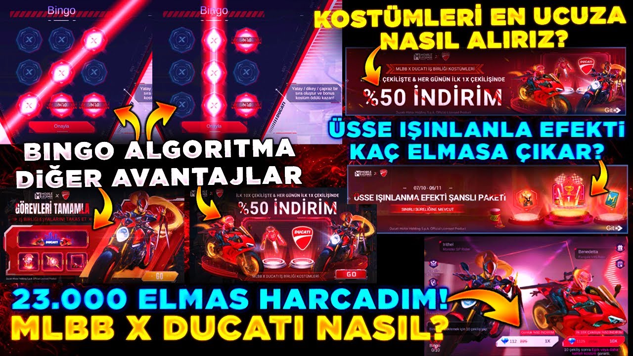MLBB X DUCATI KOSTÜMLERİ KAÇ ELMAS | ALGORİTMA NASIL | KOSTÜMLERİ EN UCUZA NASIL ALINIR VE DİĞERLERİ