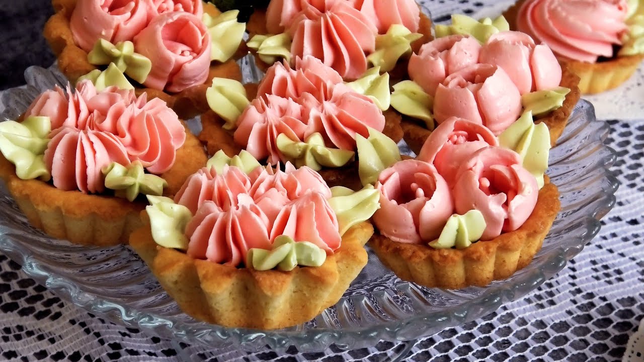 ПИРОЖНЫЕ КАК В ДЕТСТВЕ! Песочная Корзиночка с МАСЛЯНЫМ КРЕМОМ! /Cakes sand basket with butter cream