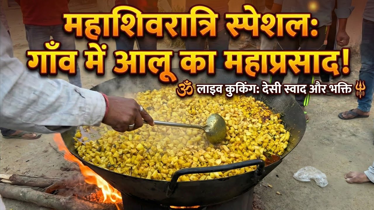 Gaon ki Mahashivratri | Desi Tarike Se Banaya Vrat Wala Alu Prasad 🙏 #vlogger #vlogging #vlogs 