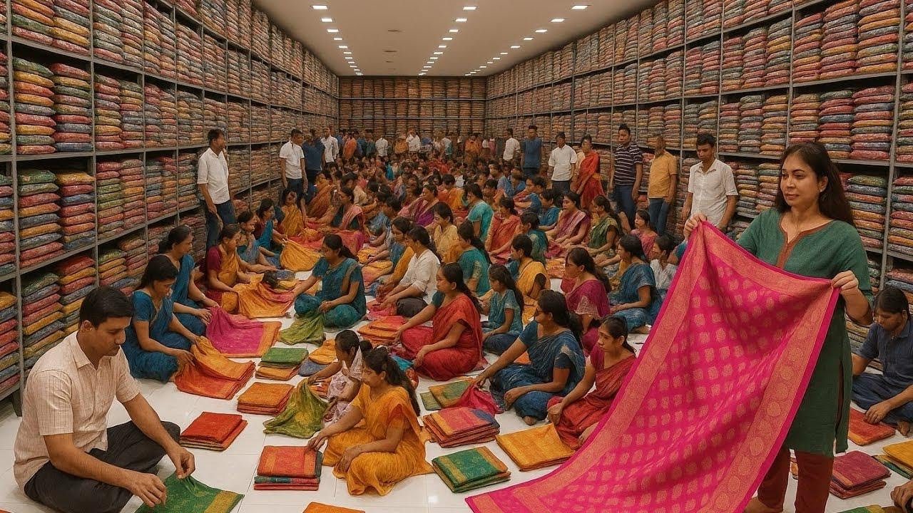 मामाजी सूरत वाले 65/-₹ शुरू | Surat Saree Wholesale Market New Video | Wholesale Saree Market Surat