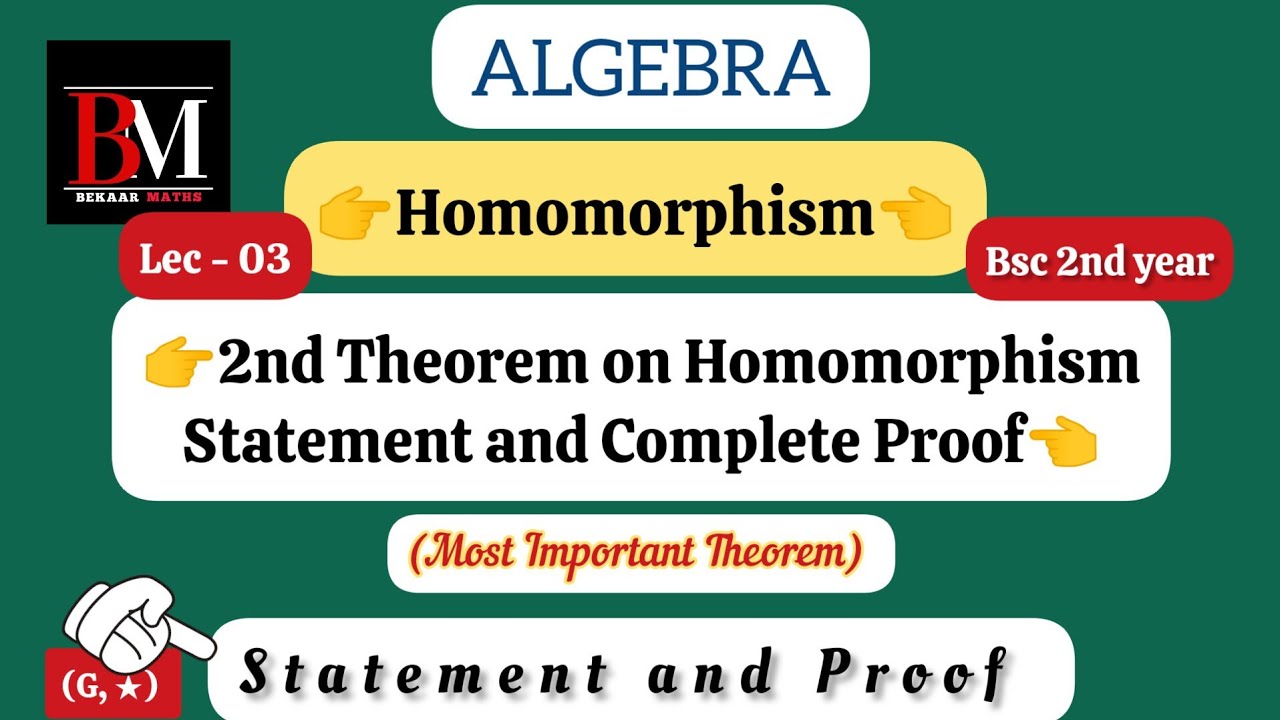 Second Theorem of Homomorphism | Homomorphism | Statement and Proof