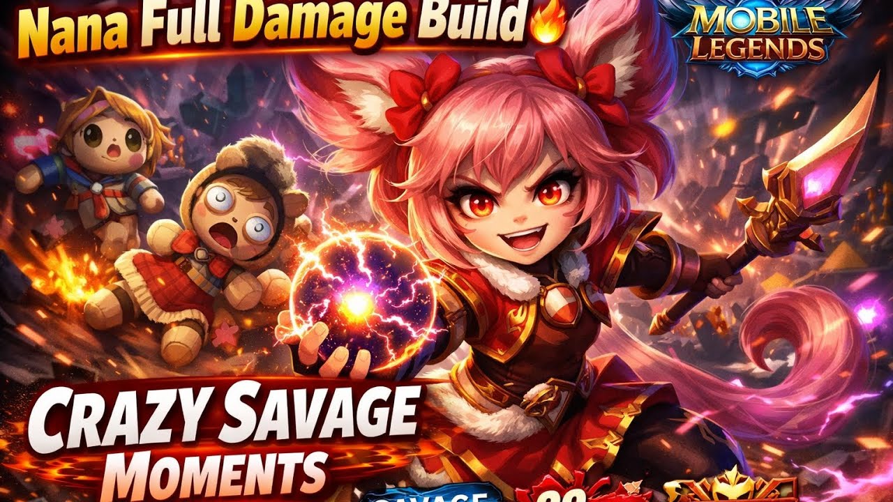 Nana Full Damage Build 🔥 Crazy Savage Moments | Mobile Legends#6#  