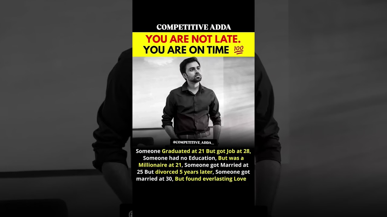 You are not late....