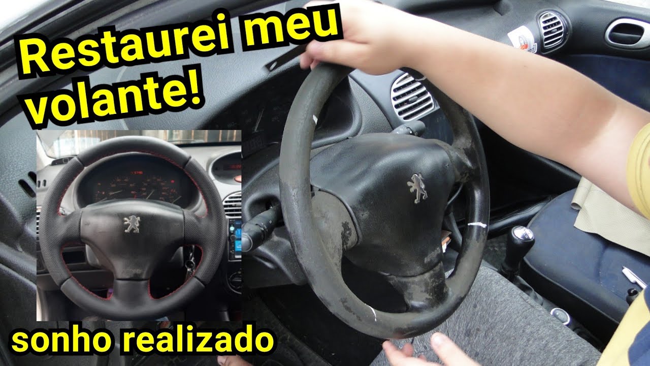 Restaurei o volante do meu Peugeot! *ficou perfeito*