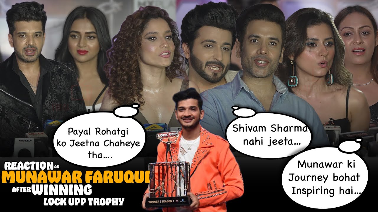 Celebrities Honest Reaction on Munawar Faruqui winner of Lock Upp | Ankita Lokhande, Tejran, Dheeraj