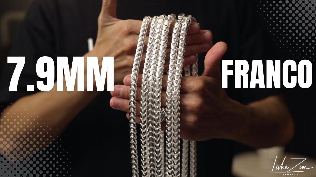 7.9mm Franco Chain Luke Zion Jewelry Sterling Silver