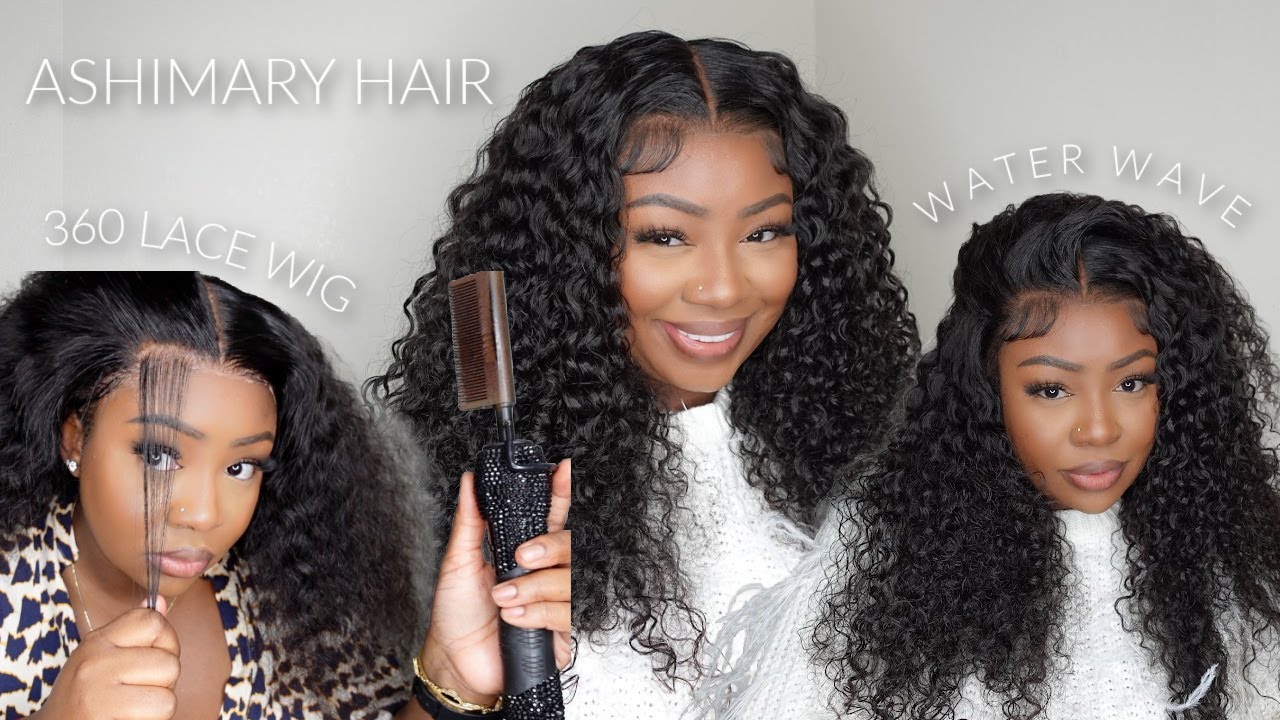 WOW! 🥰 ASHIMARY HAIR INVISIBLE STRAP WATER WAVE 360 LACE WIG INSTALL