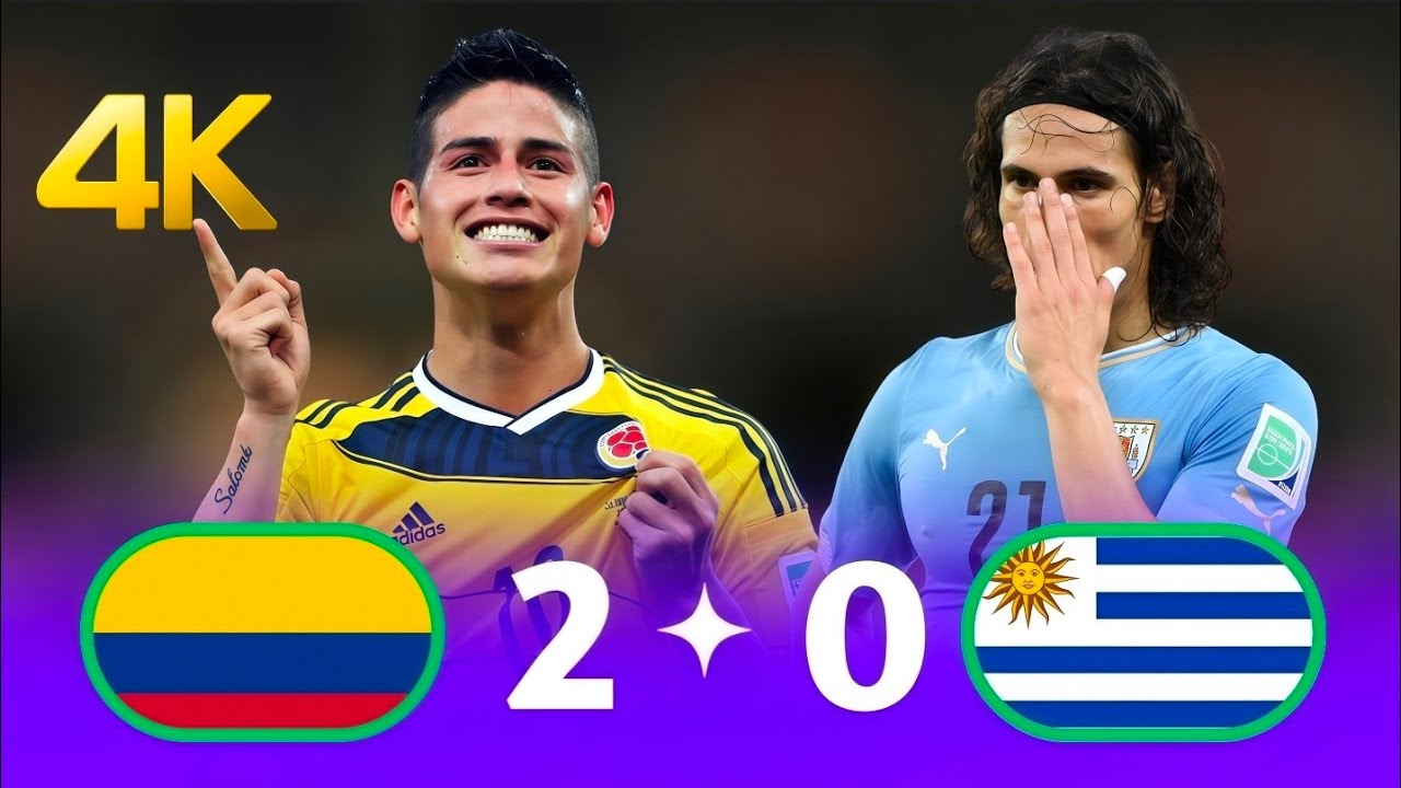 كولومبيا 🇨🇴 الأوروغواي 🇺🇾 هدف خاميس الخرافي 🤯 كأس العالم 2014 وجنون حفيظ دراجي جودة خرافية 4k