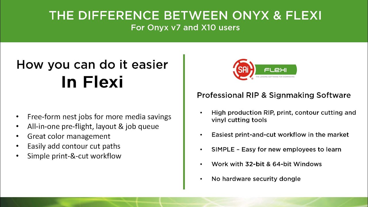 Compare ONYX RIP vs FlexiSIGN & PRINT RIP Software
