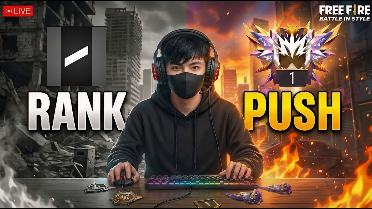 🔴[Live Free Fire New Rank Season Push Live 🎮 BRONZE TO GRANDMASTER!!