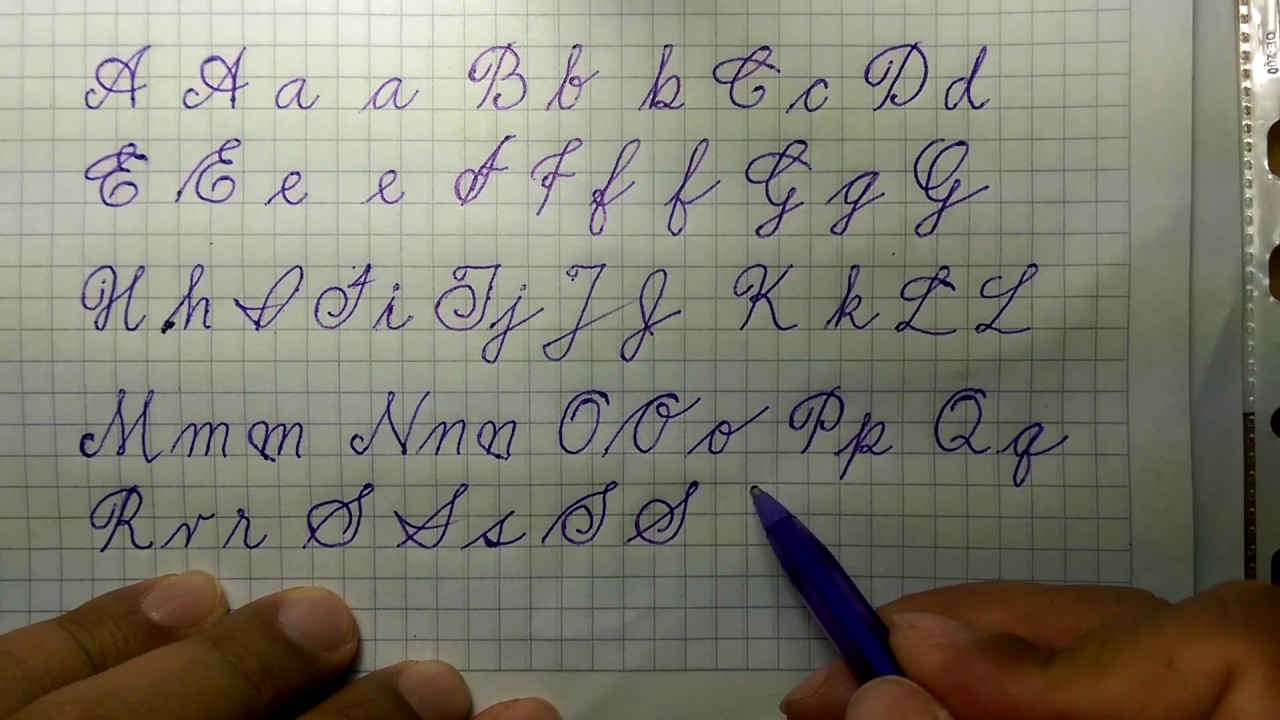 Letra cursiva - letras del abecedario, mayúsculas y minúsculas
