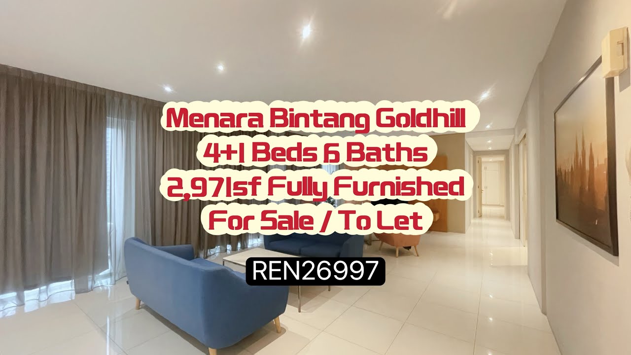 Menara Bintang Goldhill 4+1 Bed 6 Bath 2,971sf Fully Furnished Bathtub Balcony Sale Rent #ren26997 