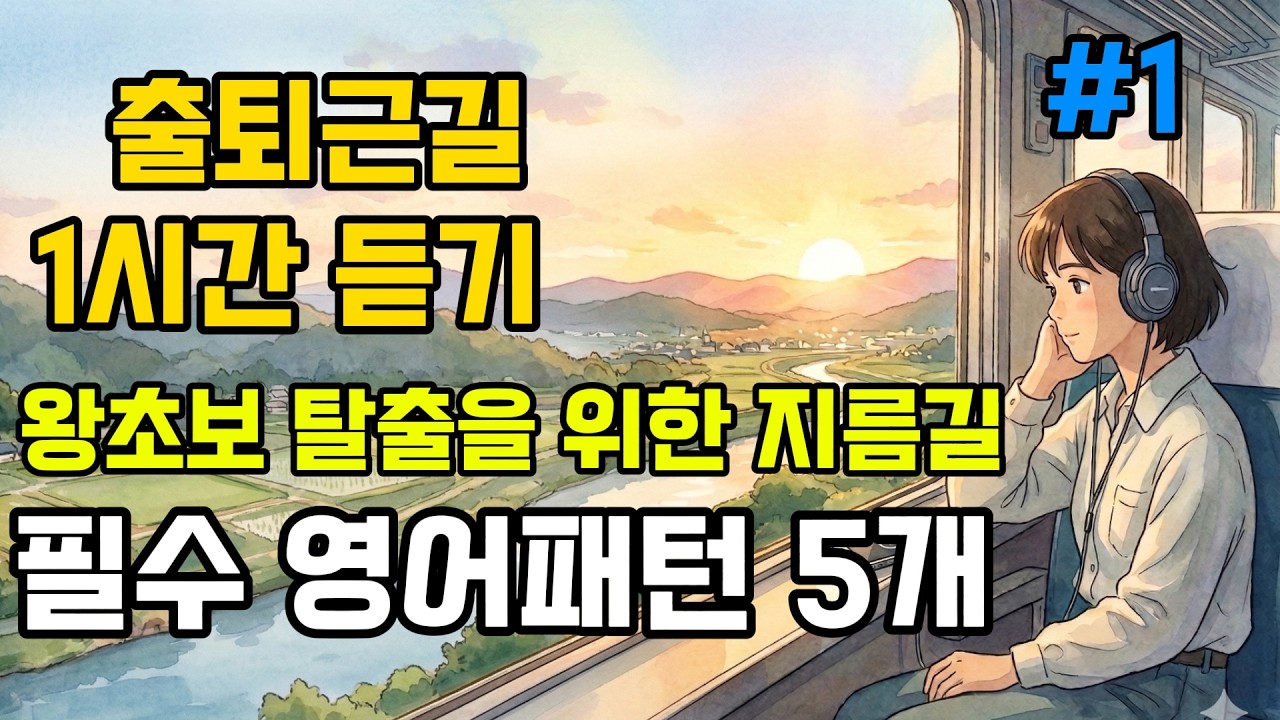 [1시간 연속듣기] 출퇴근길 편안한 마음으로 듣다보면 초보 탈출..!! 🎧| 왕초보 탈출 필수 영어패턴 5개 총정리 / I can, Can I, May I, It is, Don’t