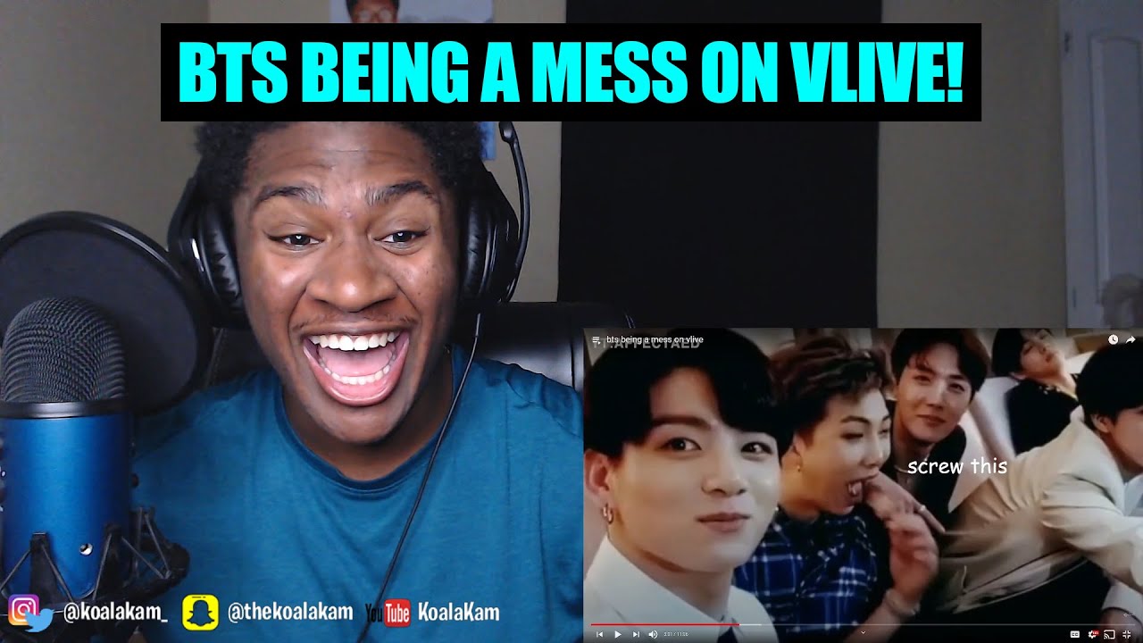 I cannot stop laughing... Reacting To bts being a mess on vlive!