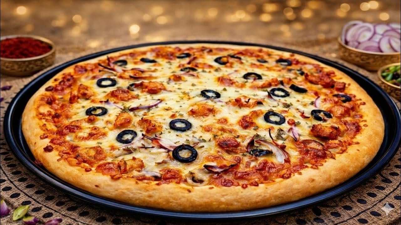 Chicken Tikka Pizza Recipe | Homemade Pizza Recipe Step by Step by Masala Infusion