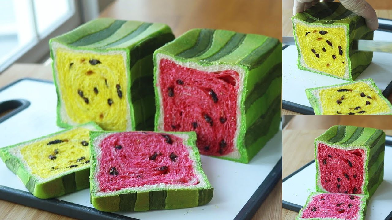 ขนมปังแตงโม watermelon bread l ครัวป้ามารายห์