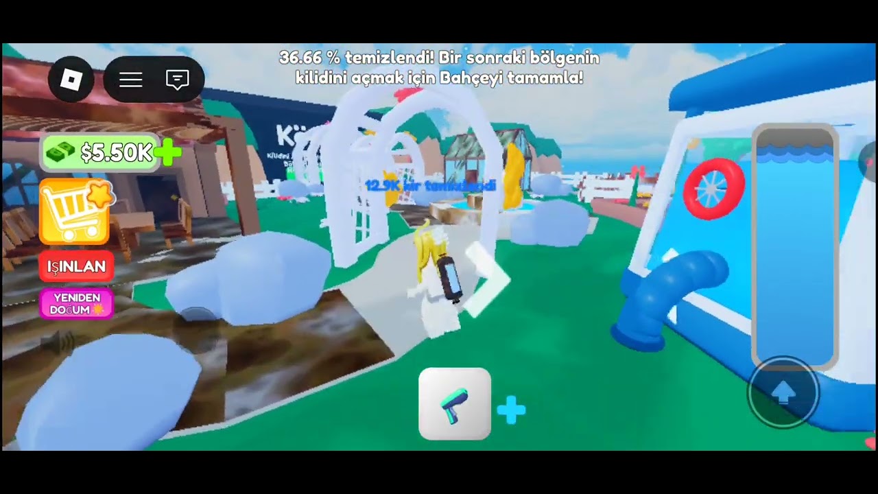 BAHÇEYİ FOŞUR FOŞUR YIKADIM😂😂😂  #roblox   PRESSURE WASH SİMULATÖR✨️✨️✨️
