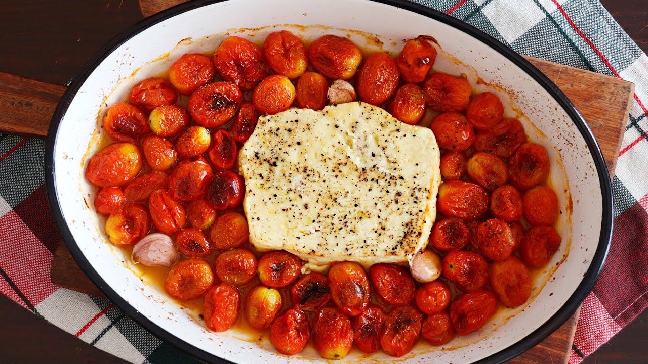 Pasta con Queso y Tomates Cherry | Baked Feta Pasta - CUKit!