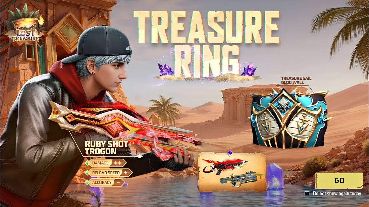 How Many Diamonds To Get Treasure🪙Ring Event | Free Fire New Ruby Shot Trogen Ring Event In Pakistan