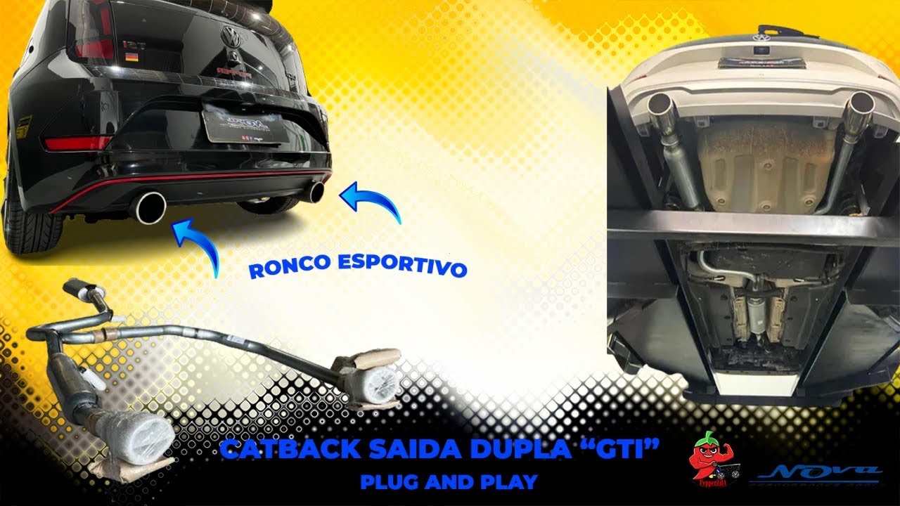 CATBACK SAIDA DUPLA “GTI” - Vw UP 1.0 TSI / MPI (COM DOWNPIPE x SEM DOWNPIPE) - Nova Racing