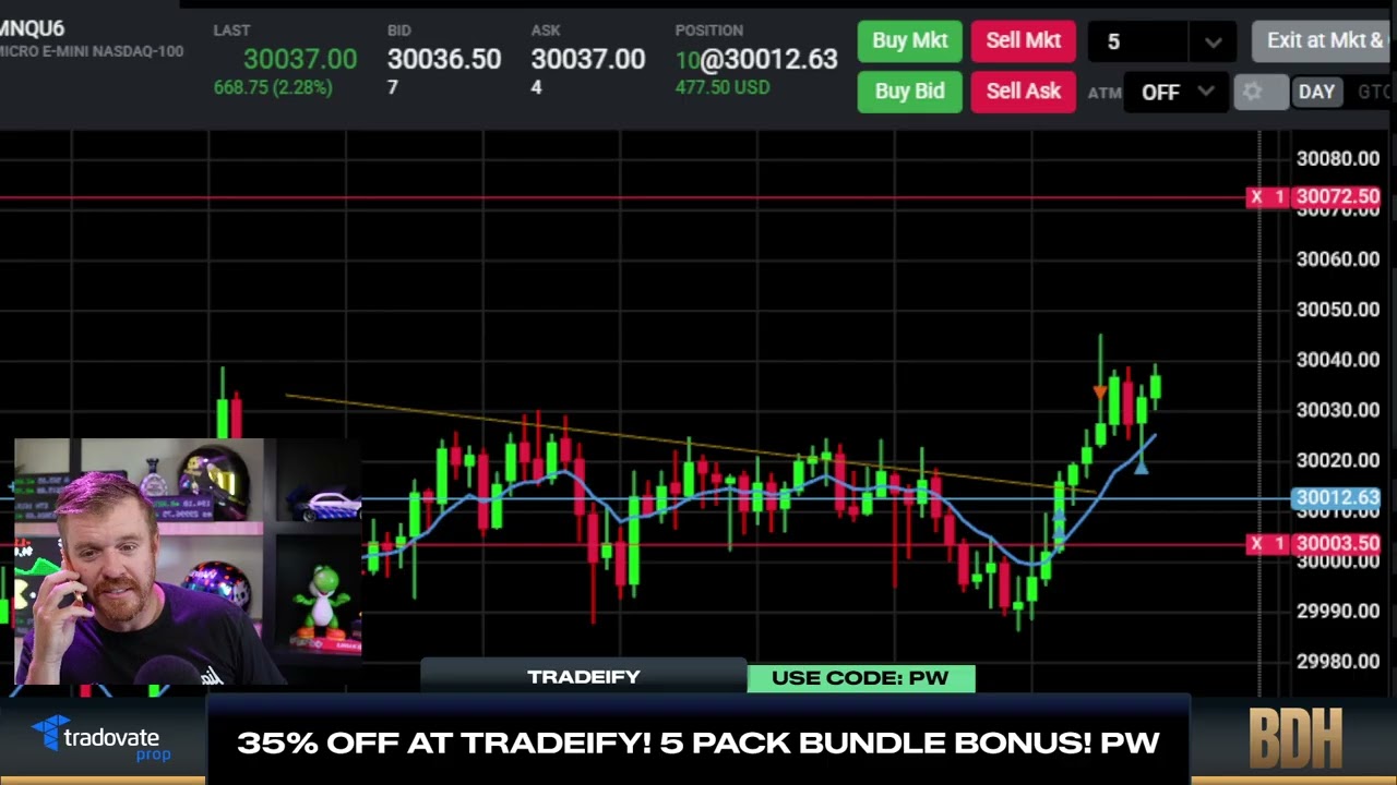 Patrick Wieland Vibe Trading Bull Flag LIVE! NO DRAMA! JUST VIBES!