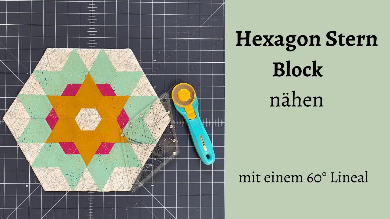 Hexagon Stern Block nähen mit dem Diamond Ruler von creative Grids