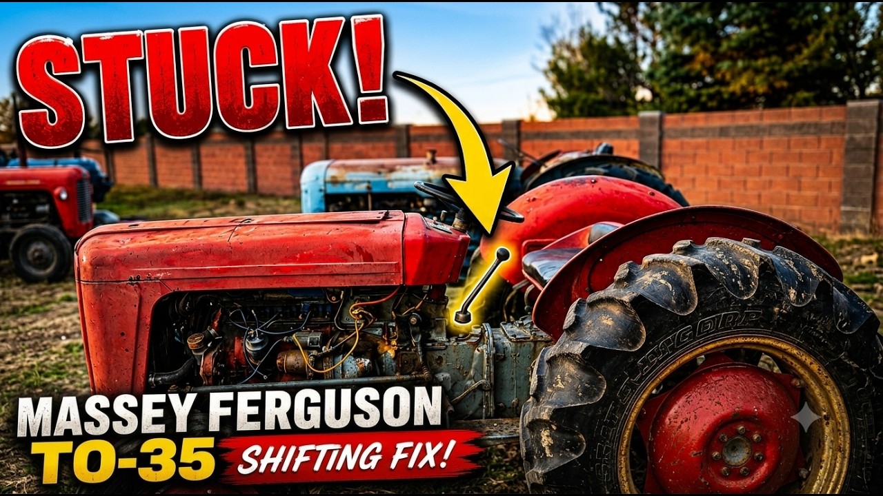 STUCK SHIFTER!?!?  Massey Ferguson TO-35 fixing transmission stuck in gear