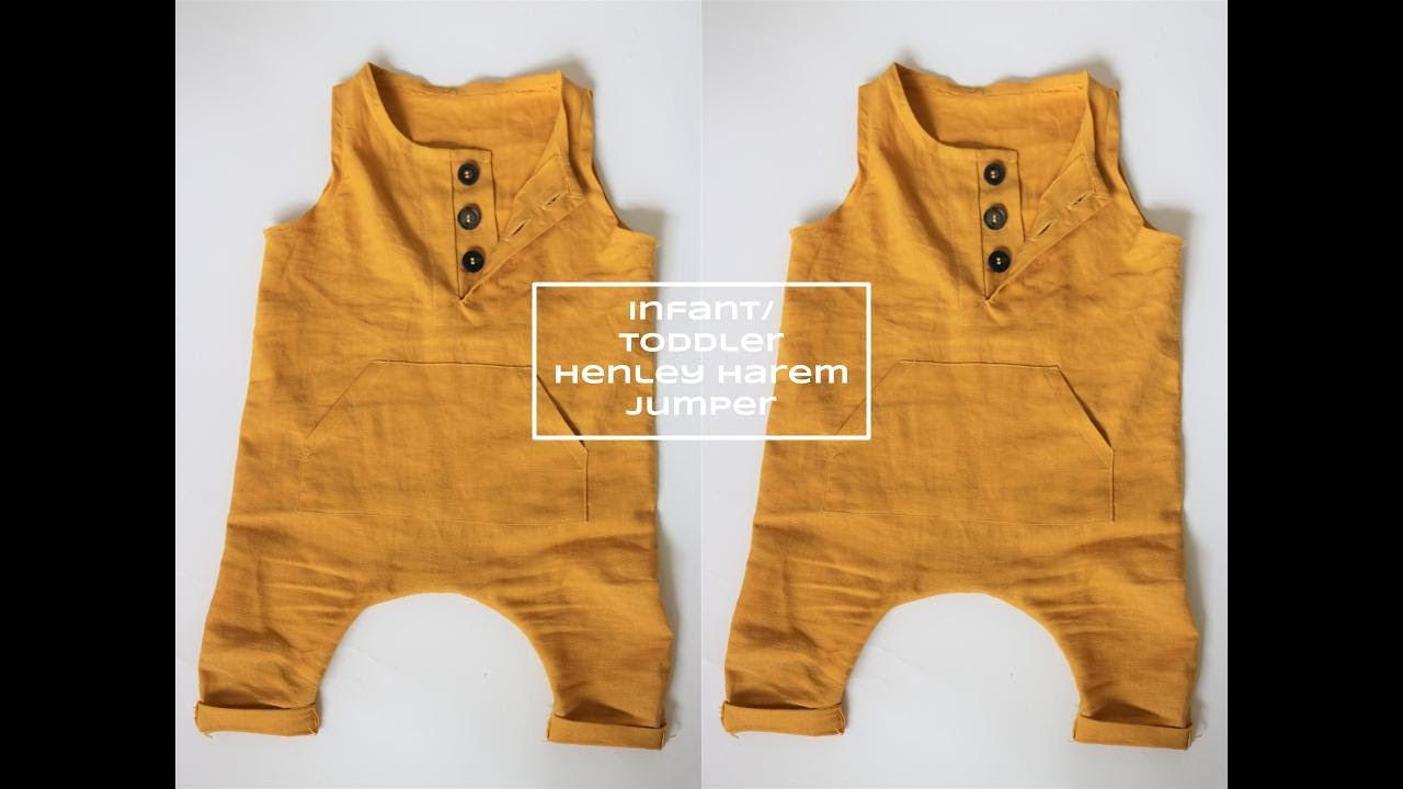 DIY [Beginner Sewing] Infant/Toddler Henley Harem Jumper