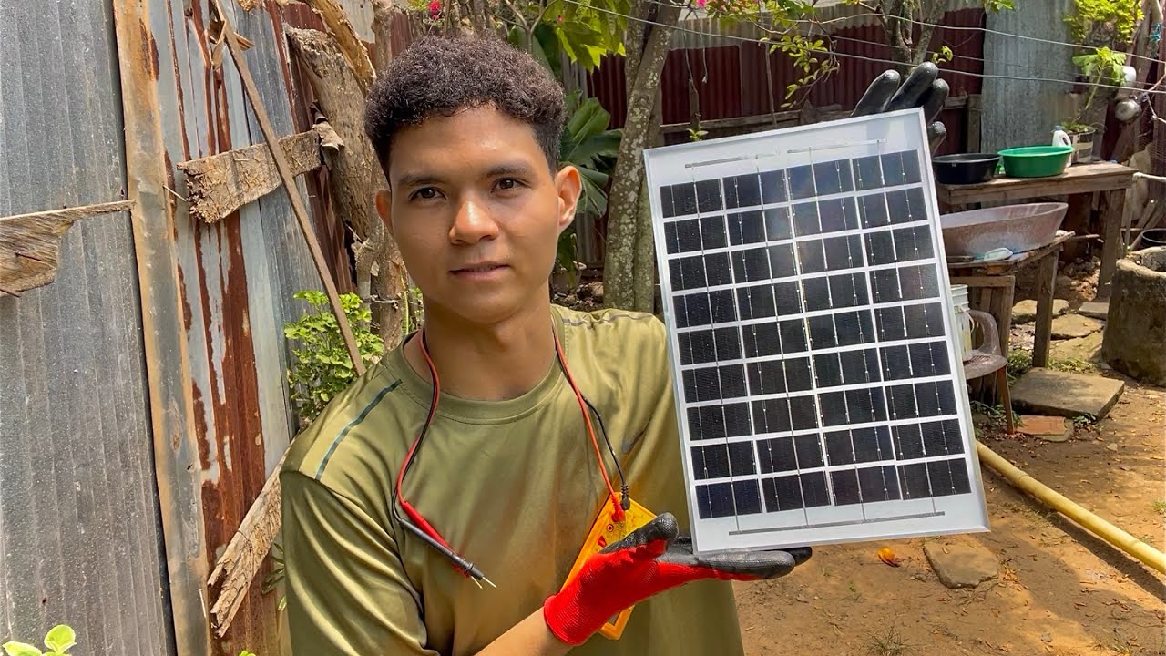 MIDIENDO EL VOLTAJE DE MI PANEL SOLAR
