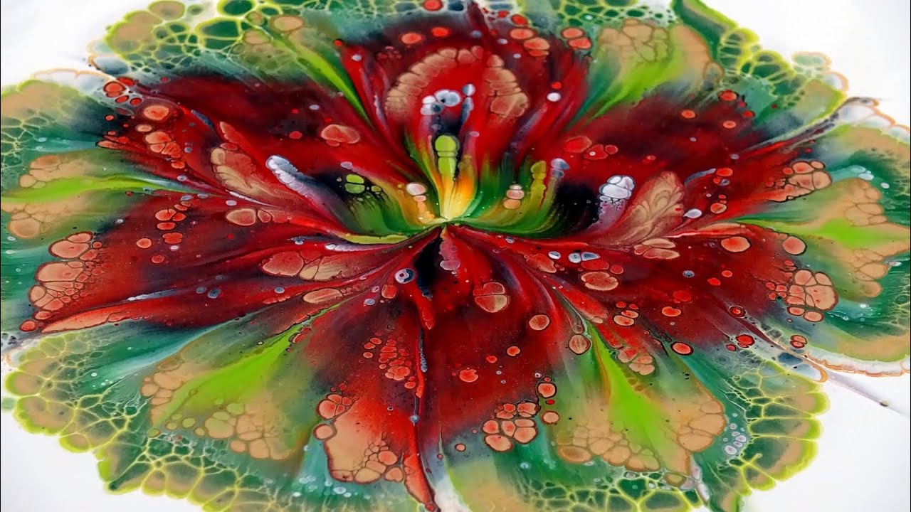 Christmas Compilation ~ Acrylic Pouring Flower Techniques You NEED to Try!