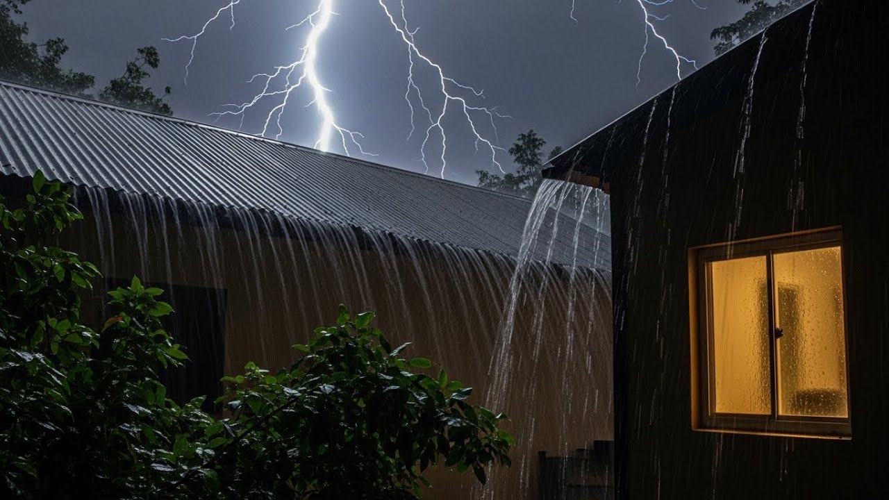 Heavy Rainstorm on Tin Roof 🌧️ Deep Sleep Sounds for Relaxation & Calm Night #51