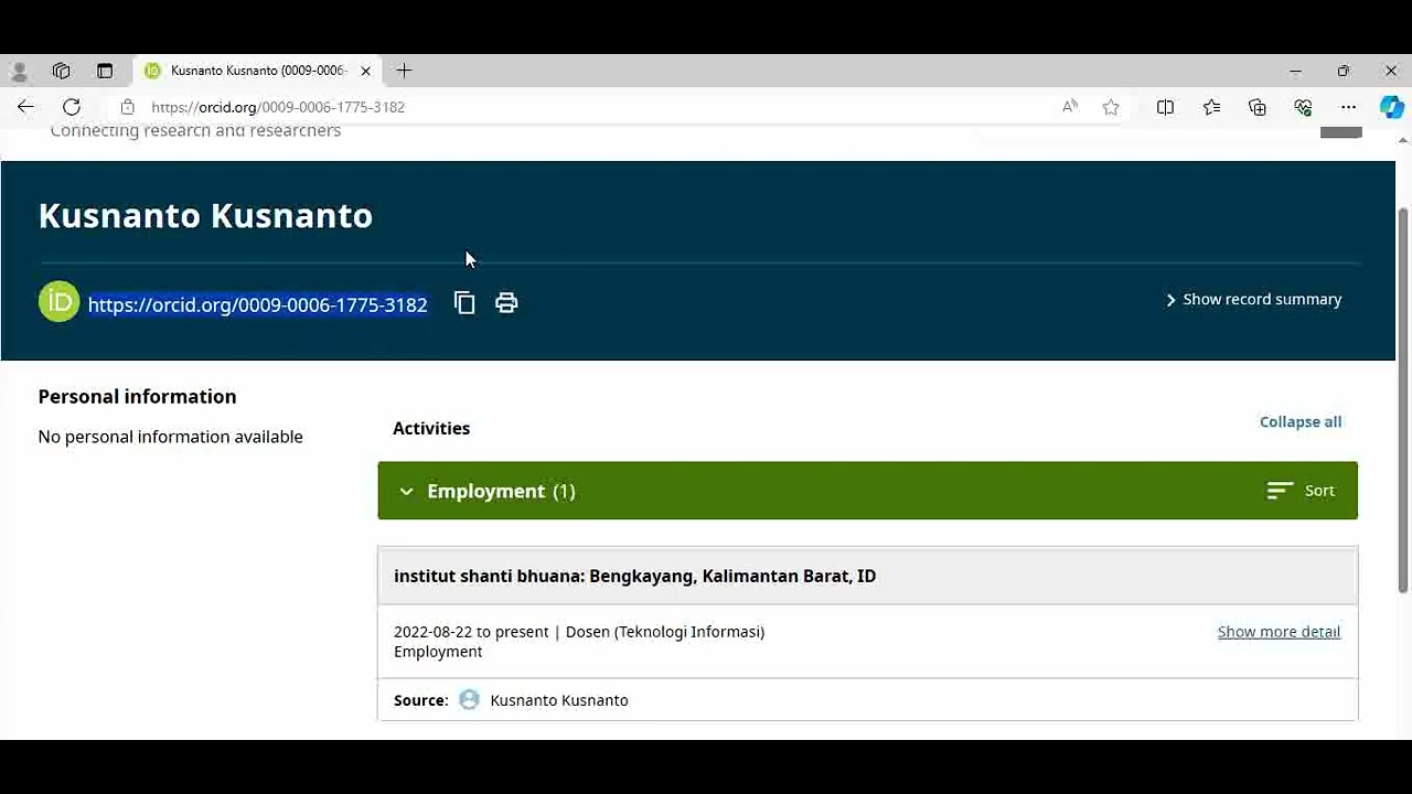 Cara mudah mengkoneksikan logo orcid ID dari word ke akun orcid pribadi atau penulis artikel.