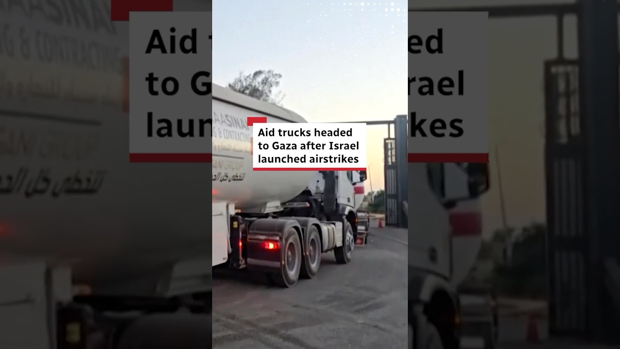 Aid trucks headed to Gaza after Israel launched airstrikes