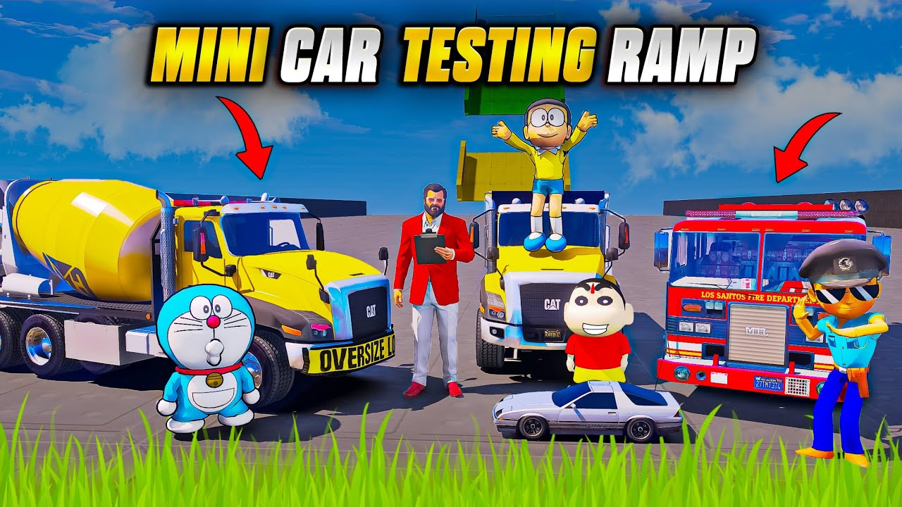 Shinchan🤣MINI CARS🚗 RAMP CHALLENGE 🤣 Full Fun In GTA5 #gta5 #rampageboy #bommalu