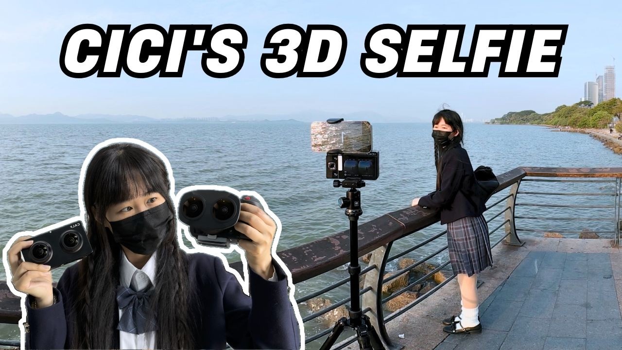 Shenzhen Bay | Cici's Sunset 3D Selfie｜Relaxing｜stroll｜vr180cici｜China Travel｜深圳湾漫步｜日落｜自拍3D