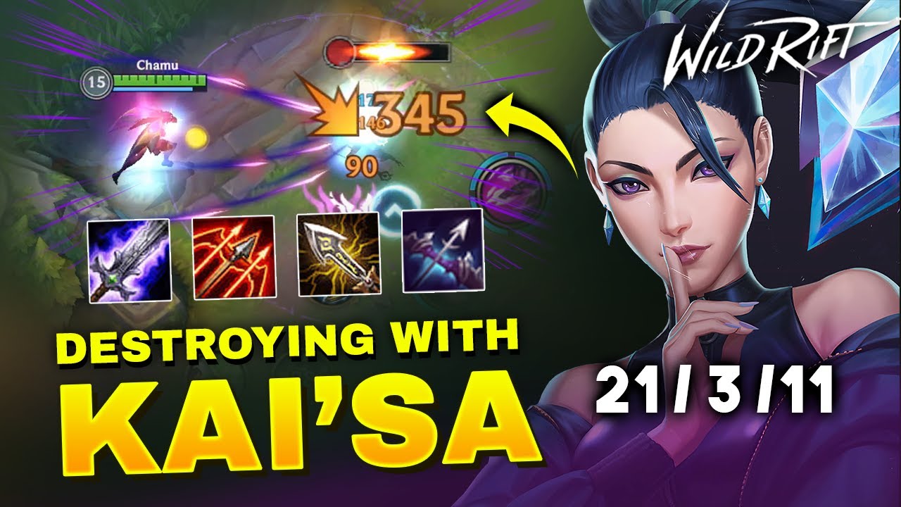 WILD RIFT | ABUSING FAST Q UPGRADE ON KAISA! (21 KILLS) BEST KAISA BUILD IN WILD RIFT!