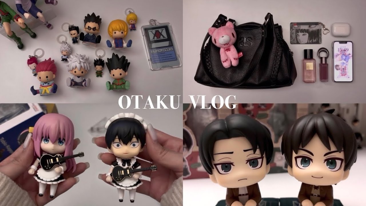 otaku vlog🪽: 오타쿠의 일상 밀착 취재• 헌터 메지루시• 리바이 룩업• 애즈온 가방• 봇치메이드 넨도