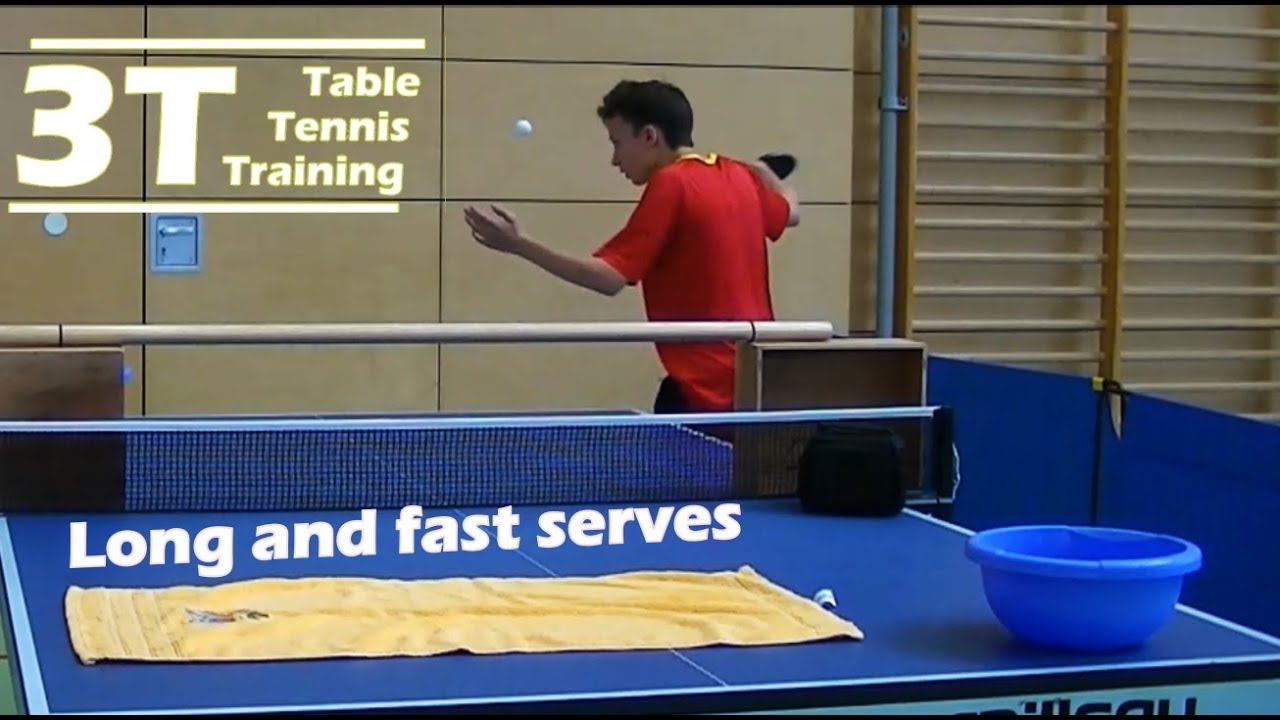 Table tennis: long and fast serve / Tischtennis: langer und schneller Aufschlag