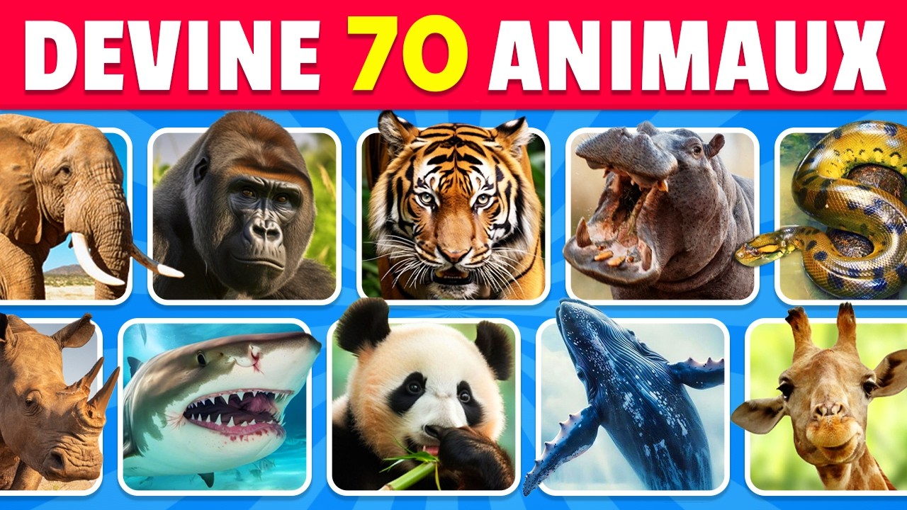 Devine 70 ANIMAUX G&Eacute;ANTS en 3 secondes 🐋🦍🦒 | FACILE &agrave; IMPOSSIBLE