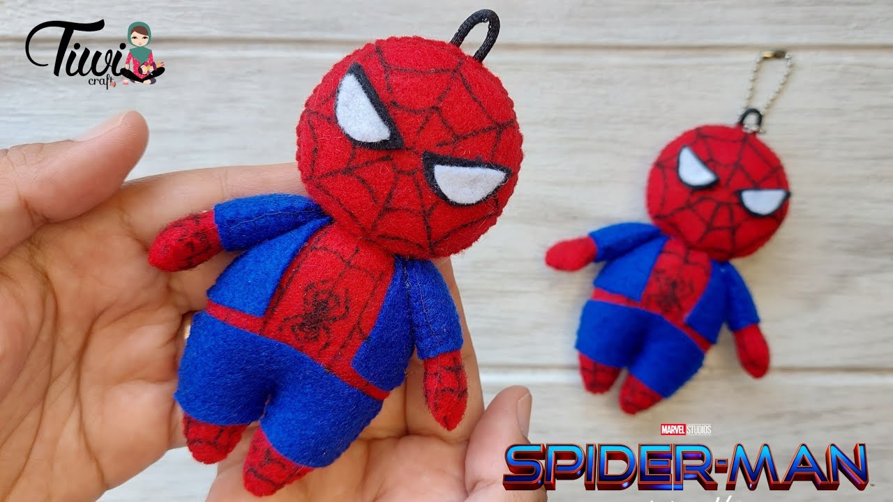Spiderman Felt Doll | Boneka Spiderman dari Kain Flanel | Boneka Superhero | Keychain