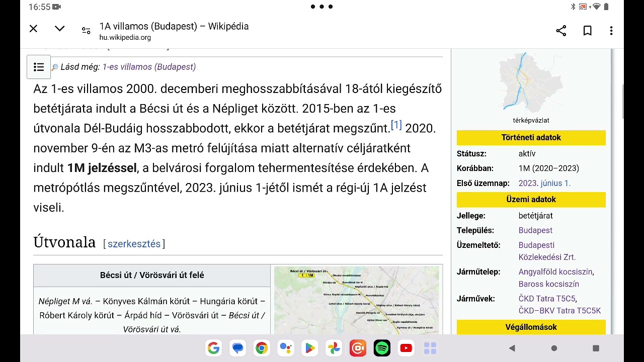 Budapest k&ouml;z&ouml;ss&eacute;gi k&ouml;zleked&eacute;se 3. r&eacute;sz 1A villamos