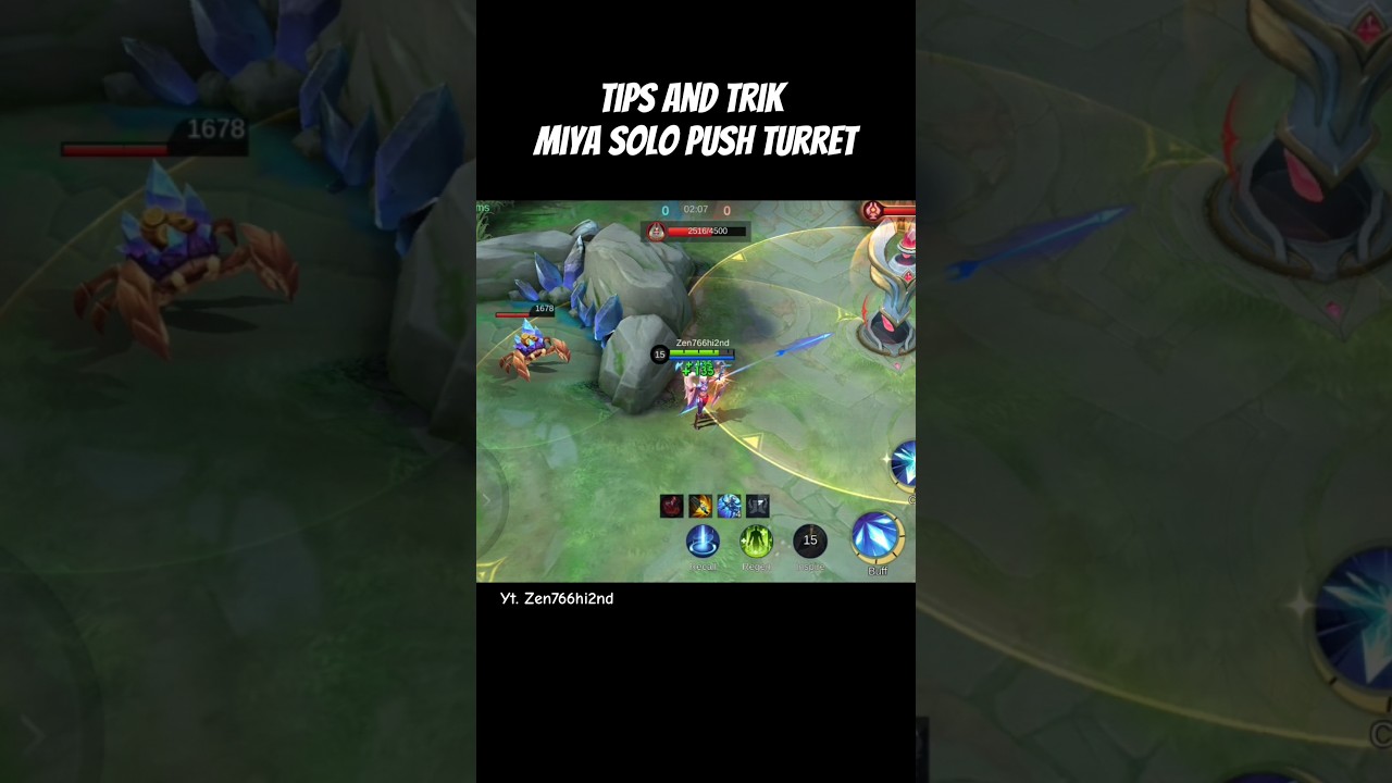 Tips and trik Miya solo push turret. #mobilelegends #mlbb