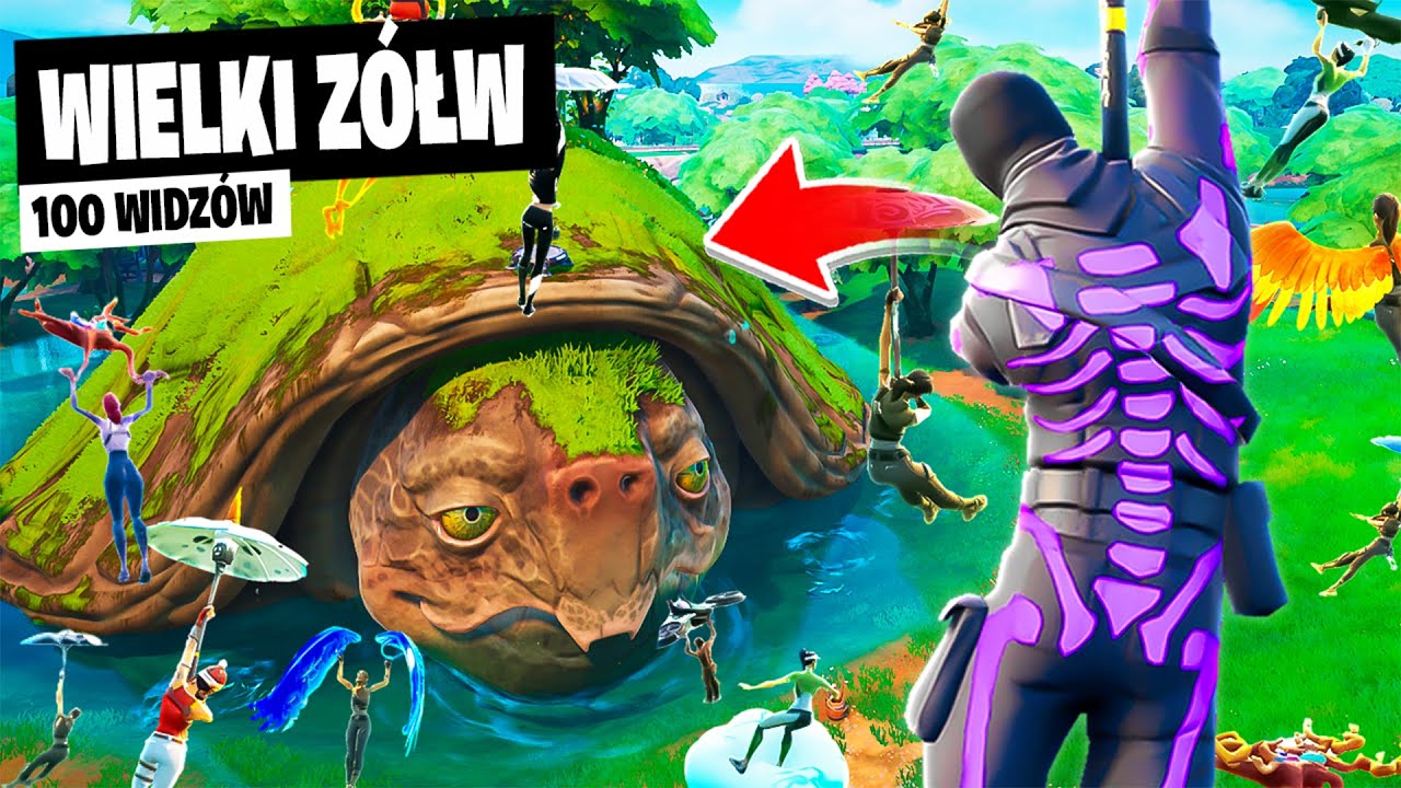 100 WIDZ&Oacute;W na WIELKIEGO Ż&Oacute;ŁWIA w Fortnite (nowy KLOMBO!)