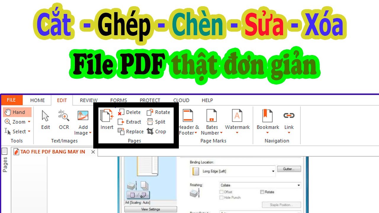 Chỉnh sửa file pdf, thêm, xóa, chèn đơn giản Nitro PDF.(Edit pdf files, add, delete, insert simply)