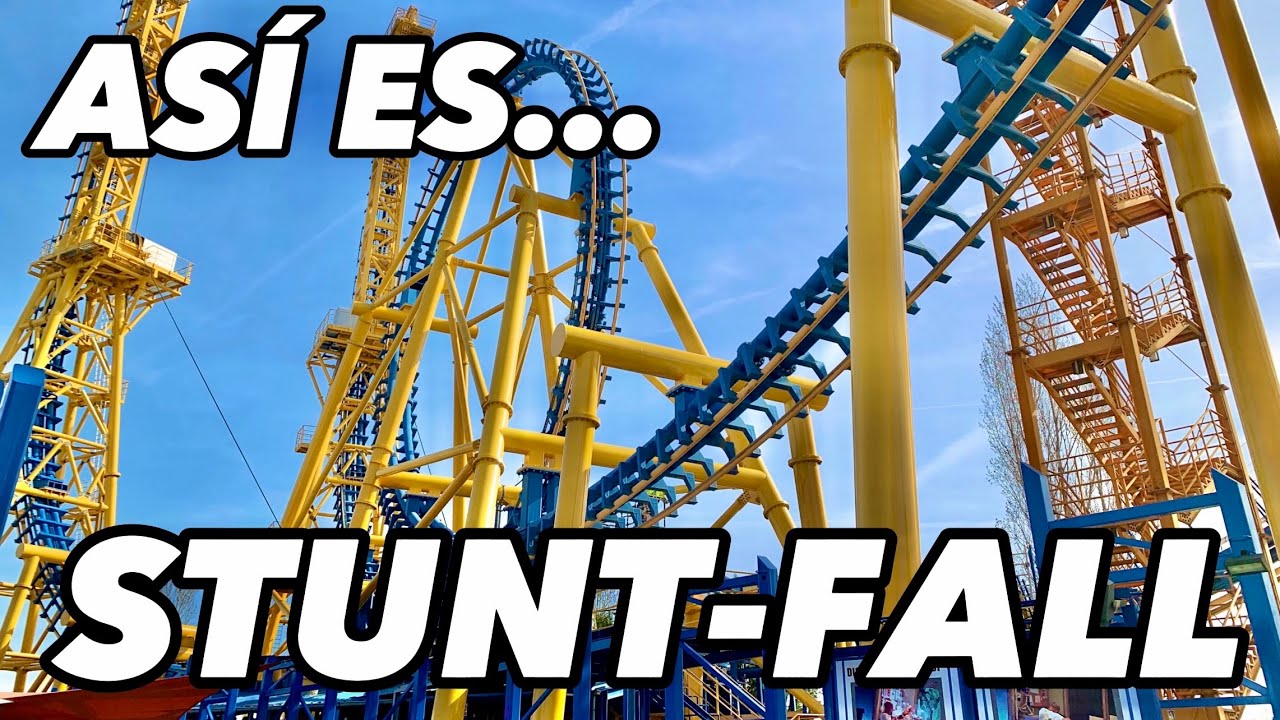 [4K] ASÍ ES STUNT-FALL  PARQUE WARNER