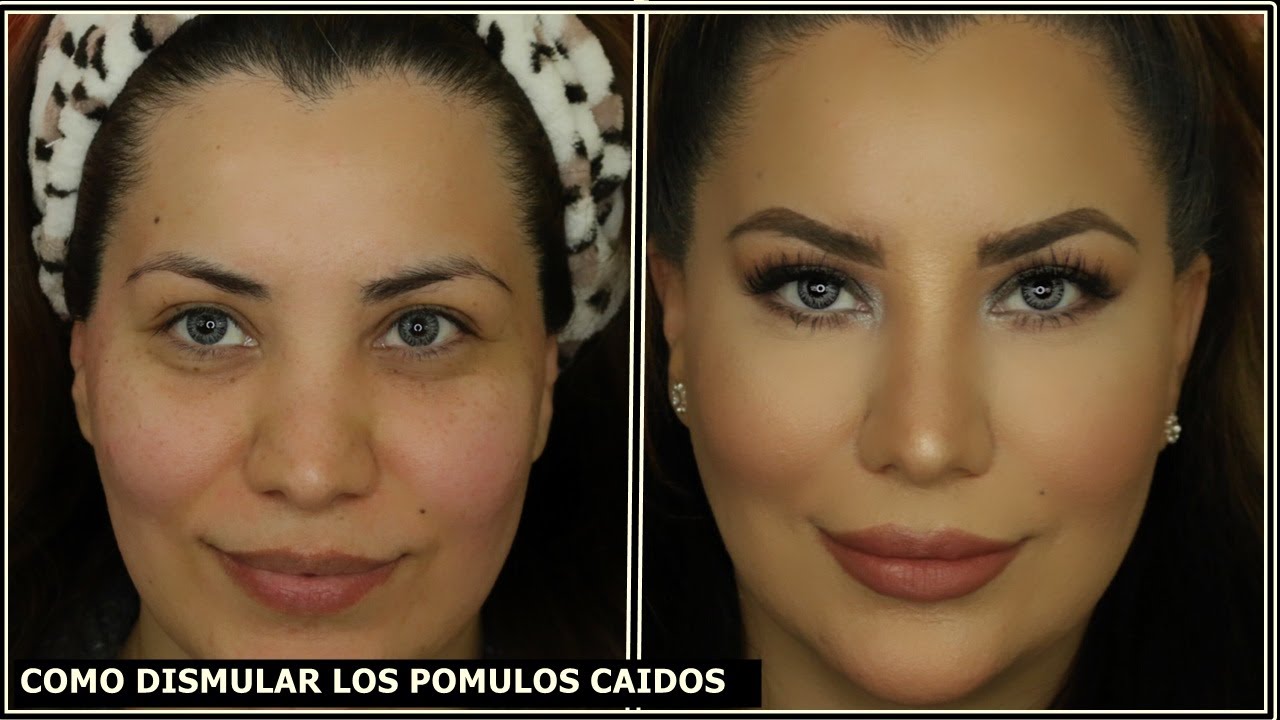 COMO DISIMULAR LOS POMULOS CAIDOS, (CON MAQUILLAJE) | COMO RESALTAR  LAS MEJILLAS CON MAQUILLAJE